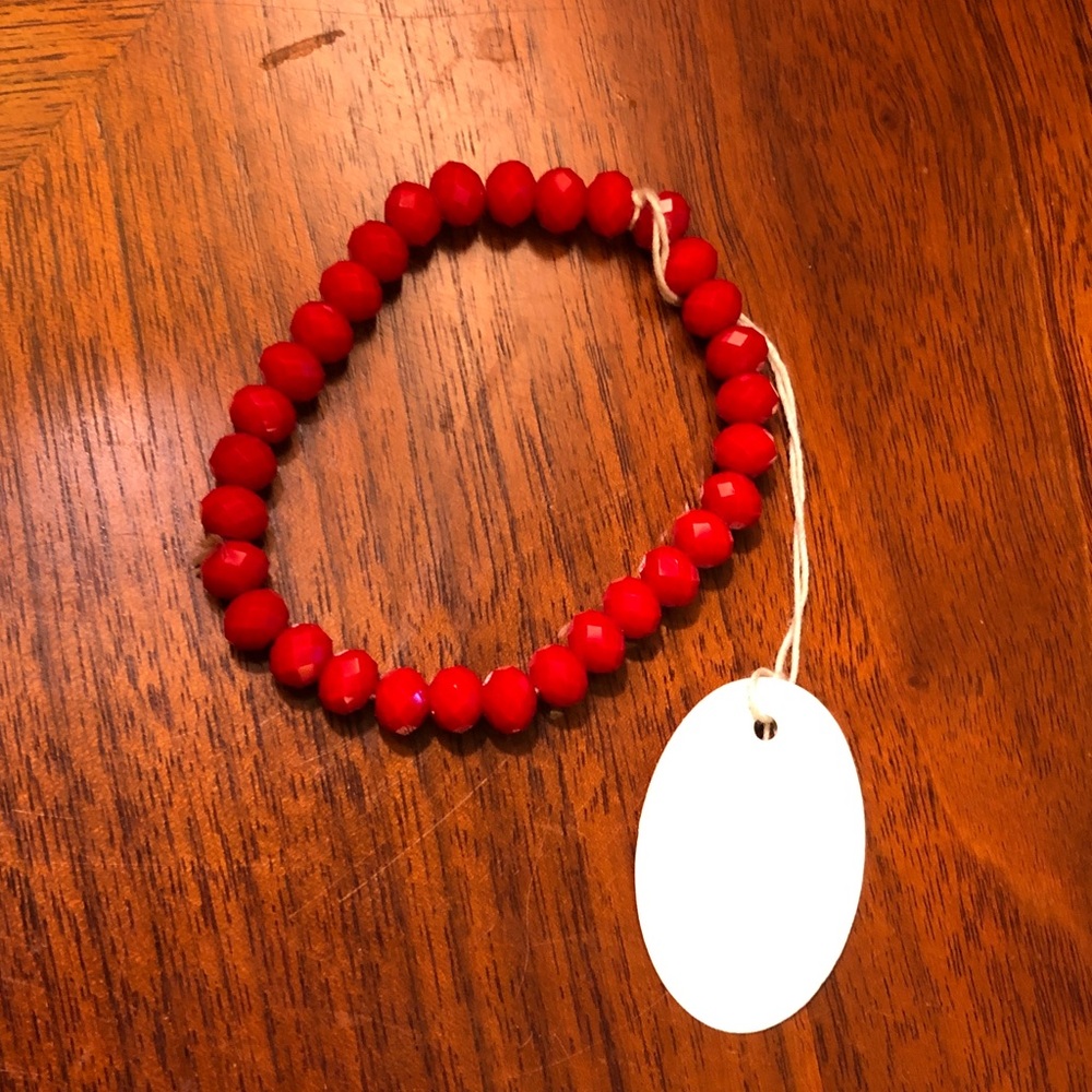 Red Glass Beaded Bracelet